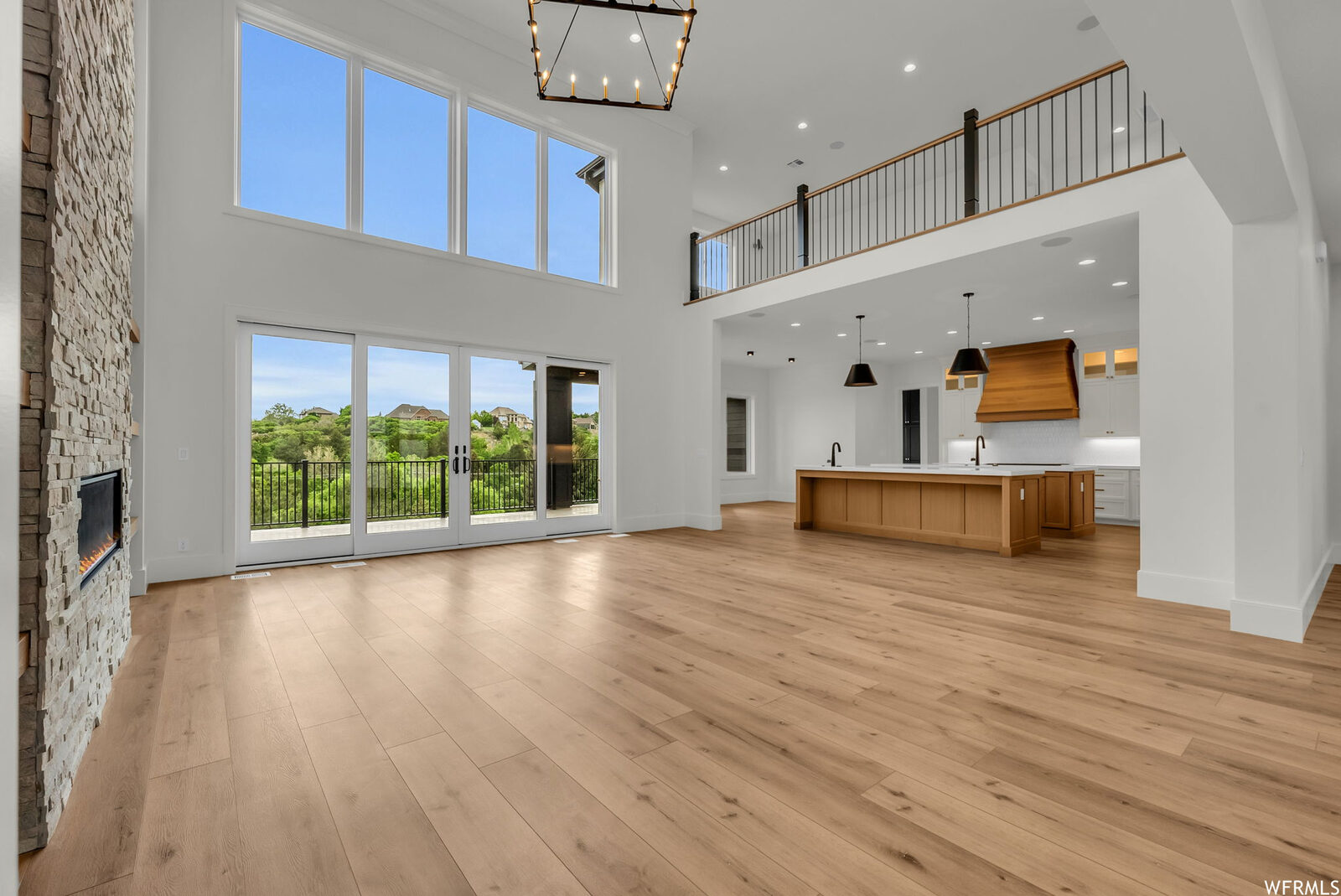 Two-story great room at 989 N Deer Crest Lane